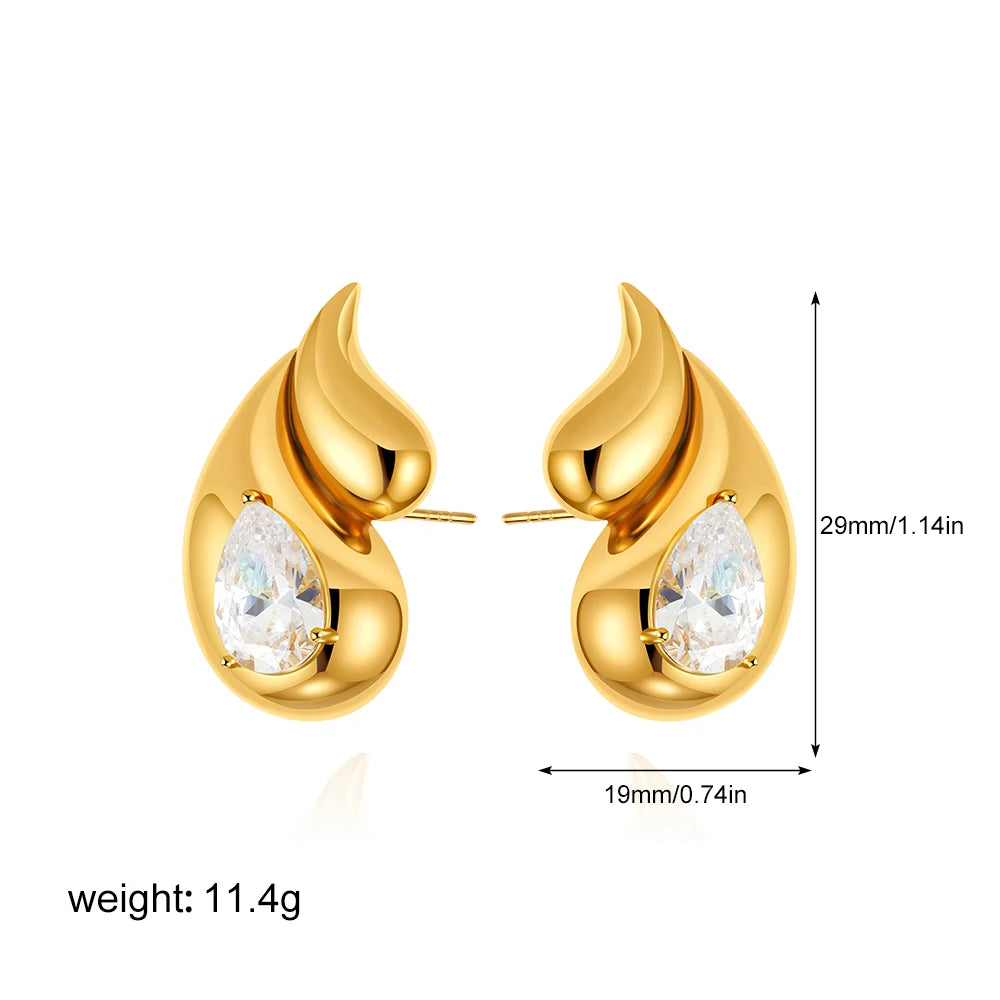 Bold Crystal Teardrop Studs