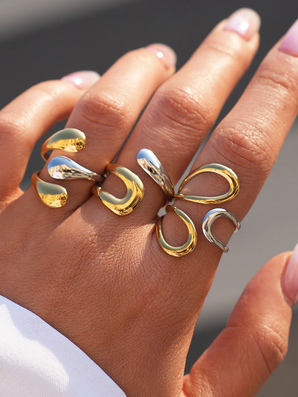 18k Gold Plated Artisan Wave Ring