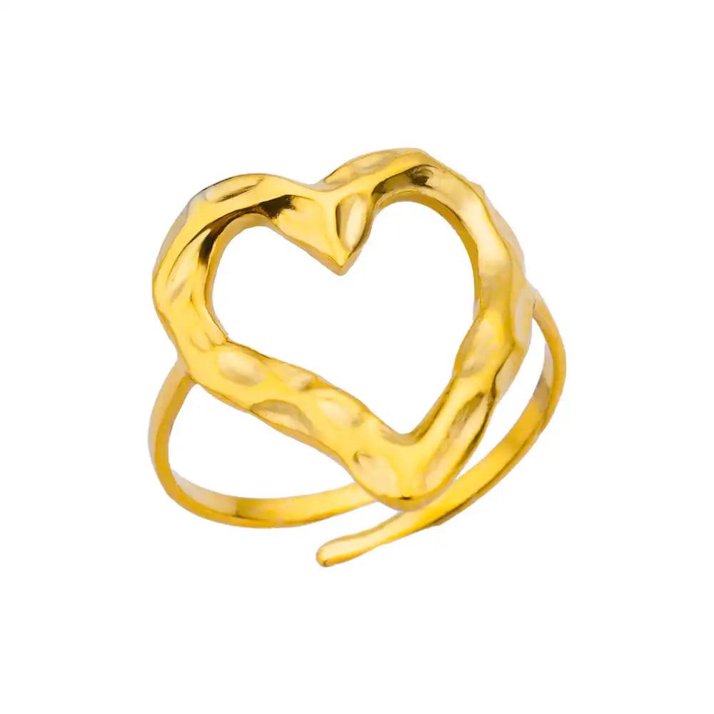 Stainless Steel Rings Open Gold Color