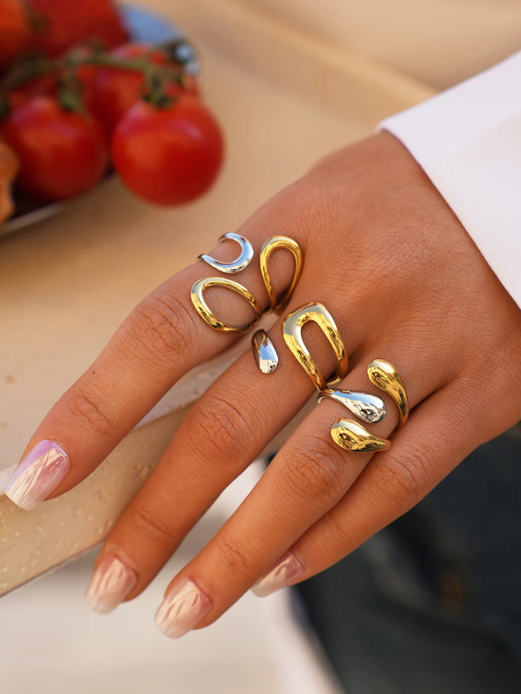 18k Gold Plated Artisan Wave Ring