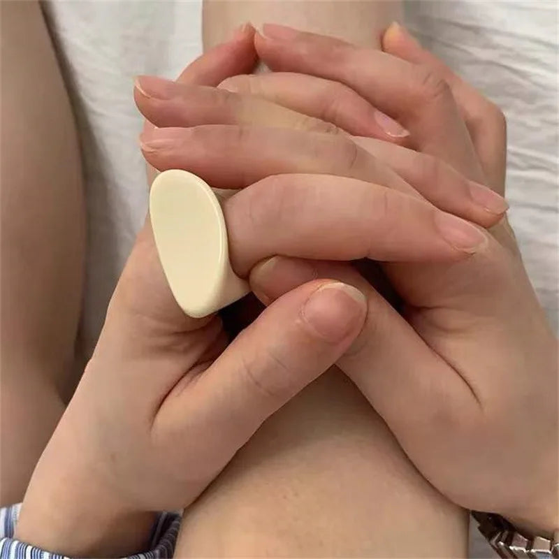 HANGZHI Irregular Wide Large Chunky Rings