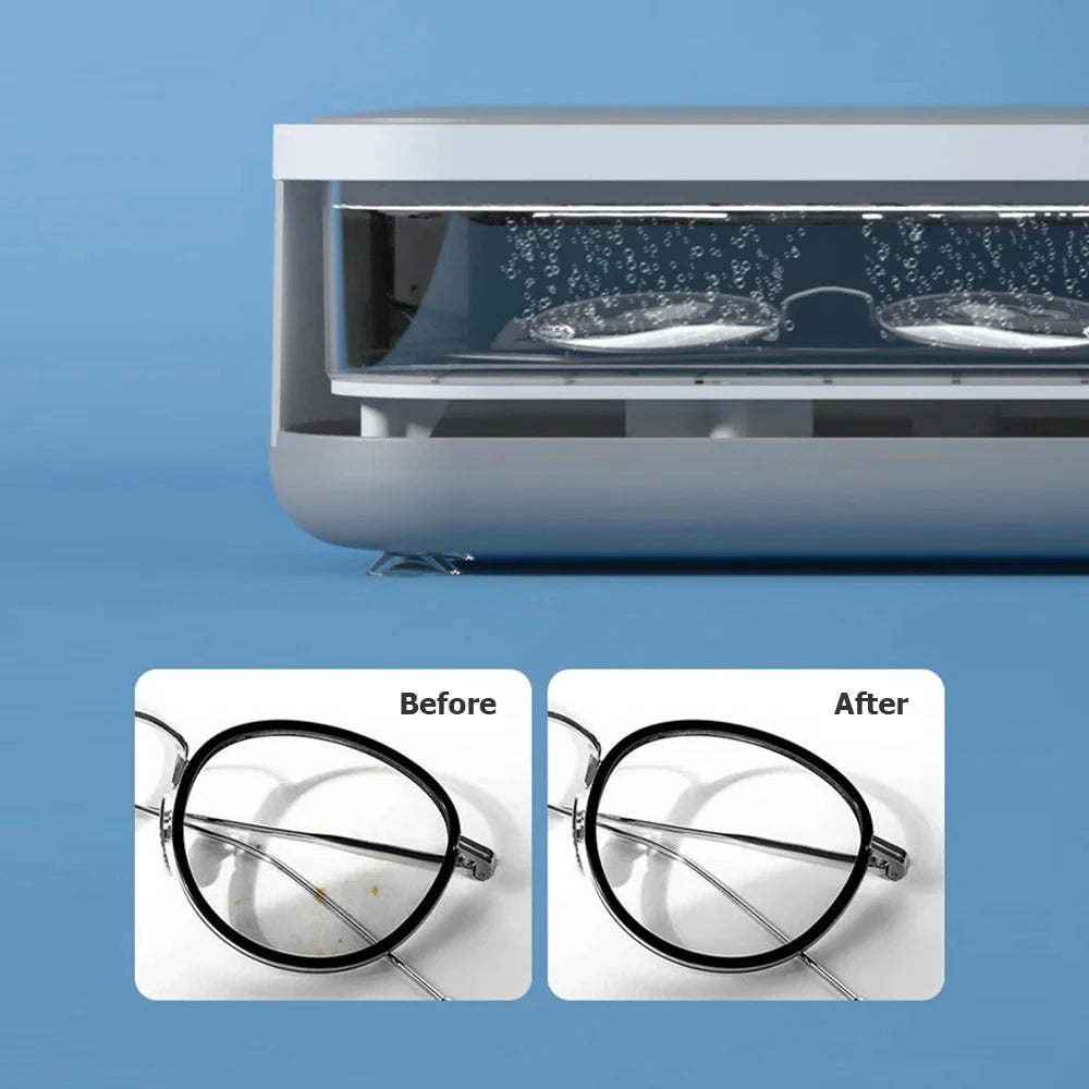 Ultrasonic Cleaner High Frequency Portable Ultrasonic Vibration Cleaning Machine for Jewelry Glasses Toothbrush Cosmetic Brush
