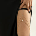 Shiny Crystal Multilayer Tassel Leg Chains for