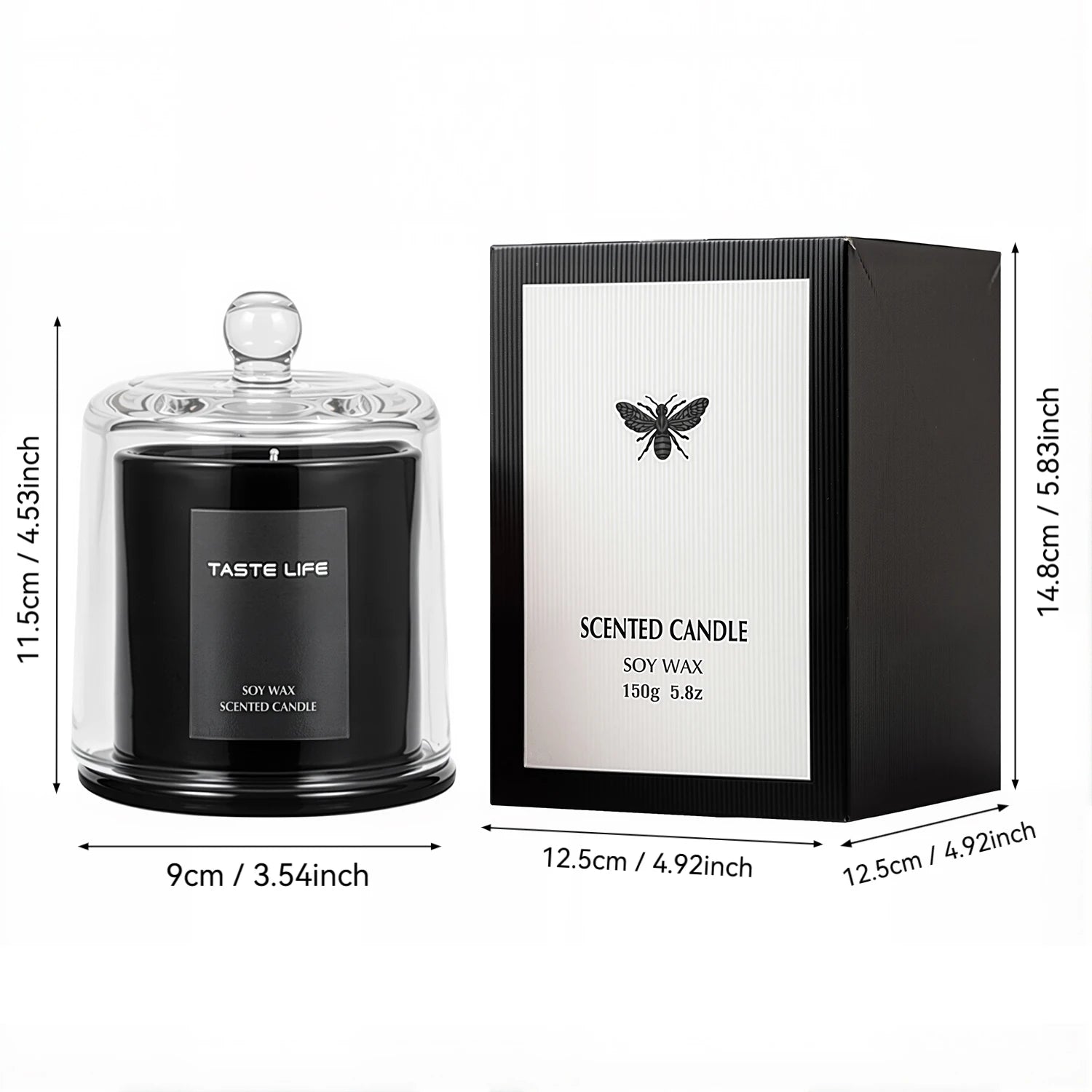 Luxe Soy Candle with Glass Cloche