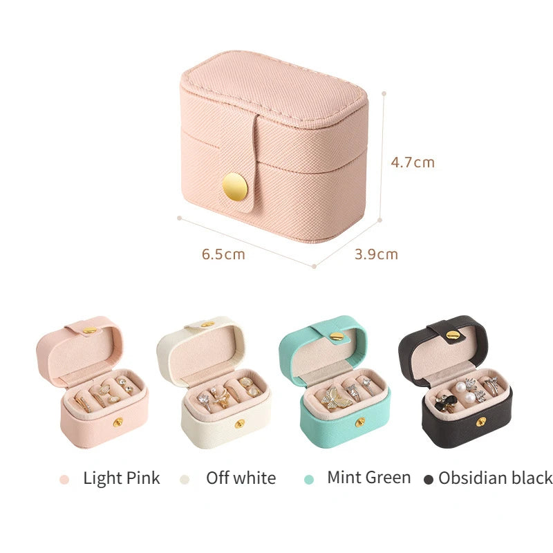 Portable Mini Jewelry Box Organizer Travel Ring Earrings Holder Jewelry
