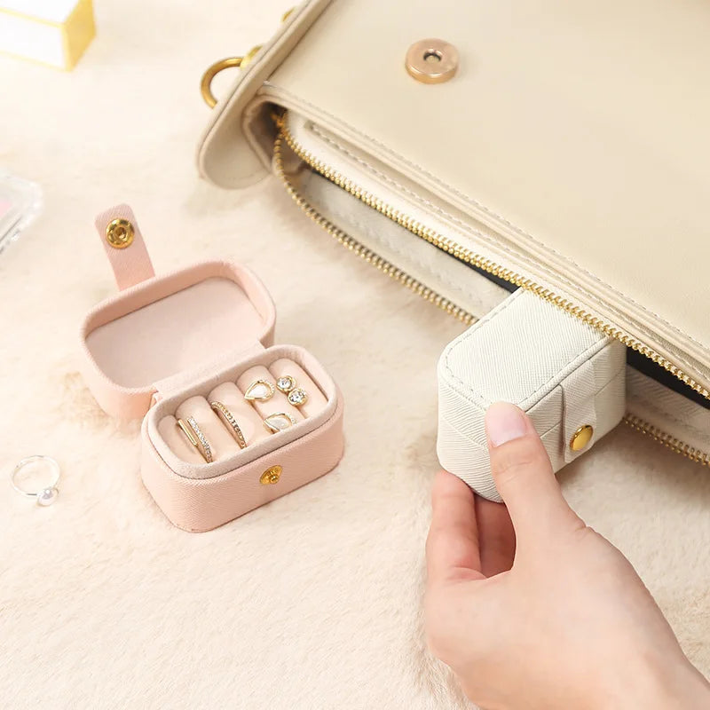 Portable Mini Jewelry Box Organizer Travel Ring Earrings Holder Jewelry