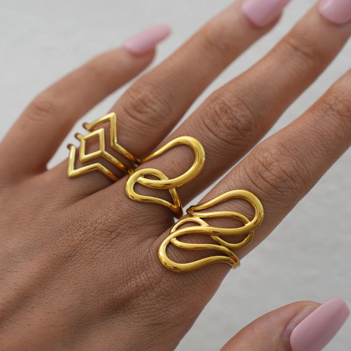 The Muse Abstract Geo Ring