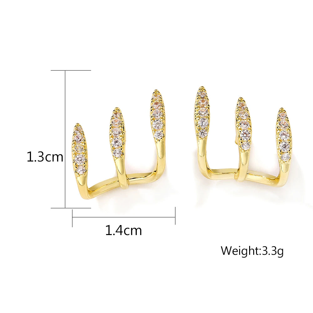 Elegant Cubic Zirconia Three-Claw Earrings