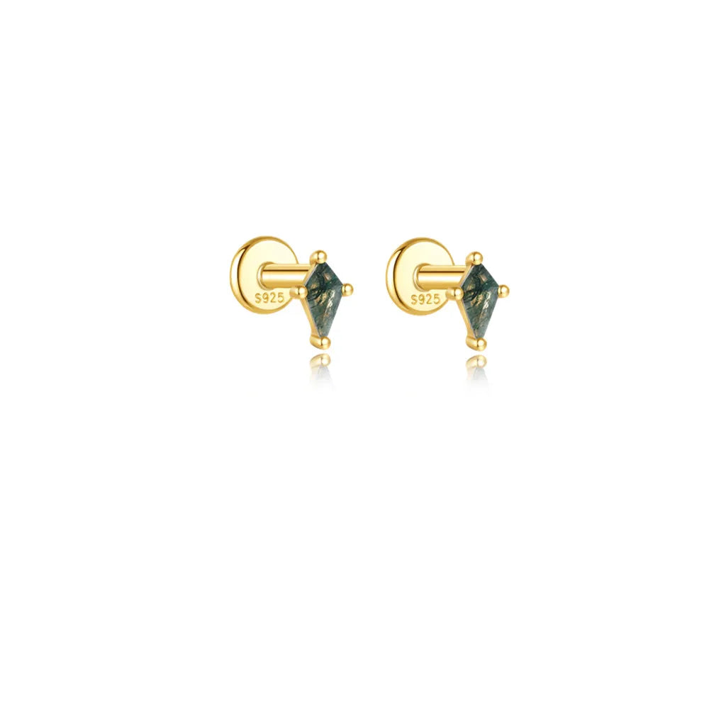 Emerald-Cut Drop Earrings in 14K Gold Over Sterling Silve