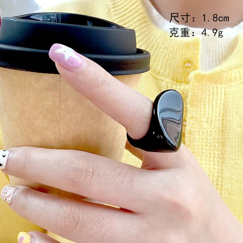 HANGZHI Irregular Wide Large Chunky Rings
