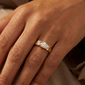 925 Sterling Silver Sparkling Water Drop Interweaving Dazzling Clear Pear CZ Finger Rings