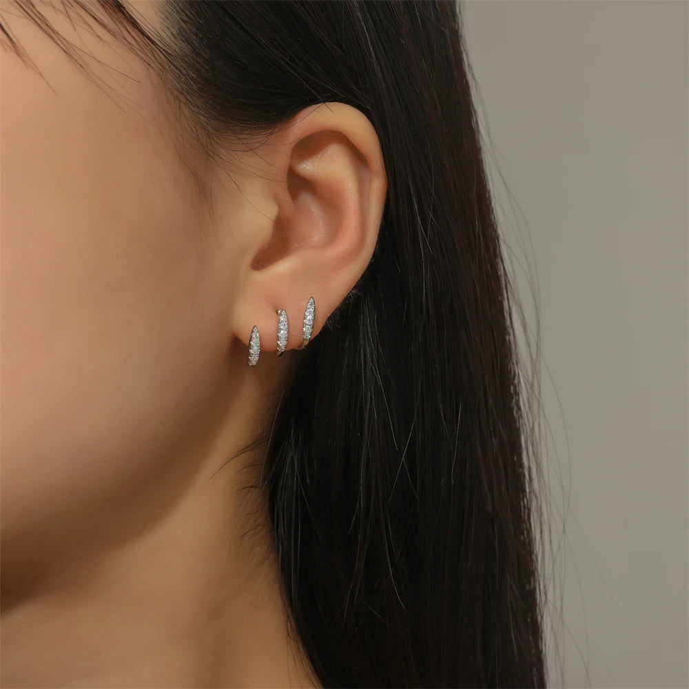 Elegant Cubic Zirconia Three-Claw Earrings