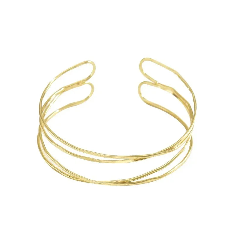 Geometric Multi-Layer Arm Cuff Bracelet