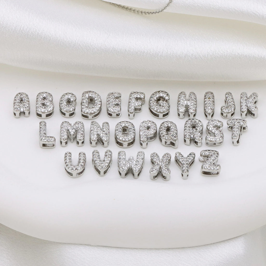 Custom Crystal Bubble Letter Necklace