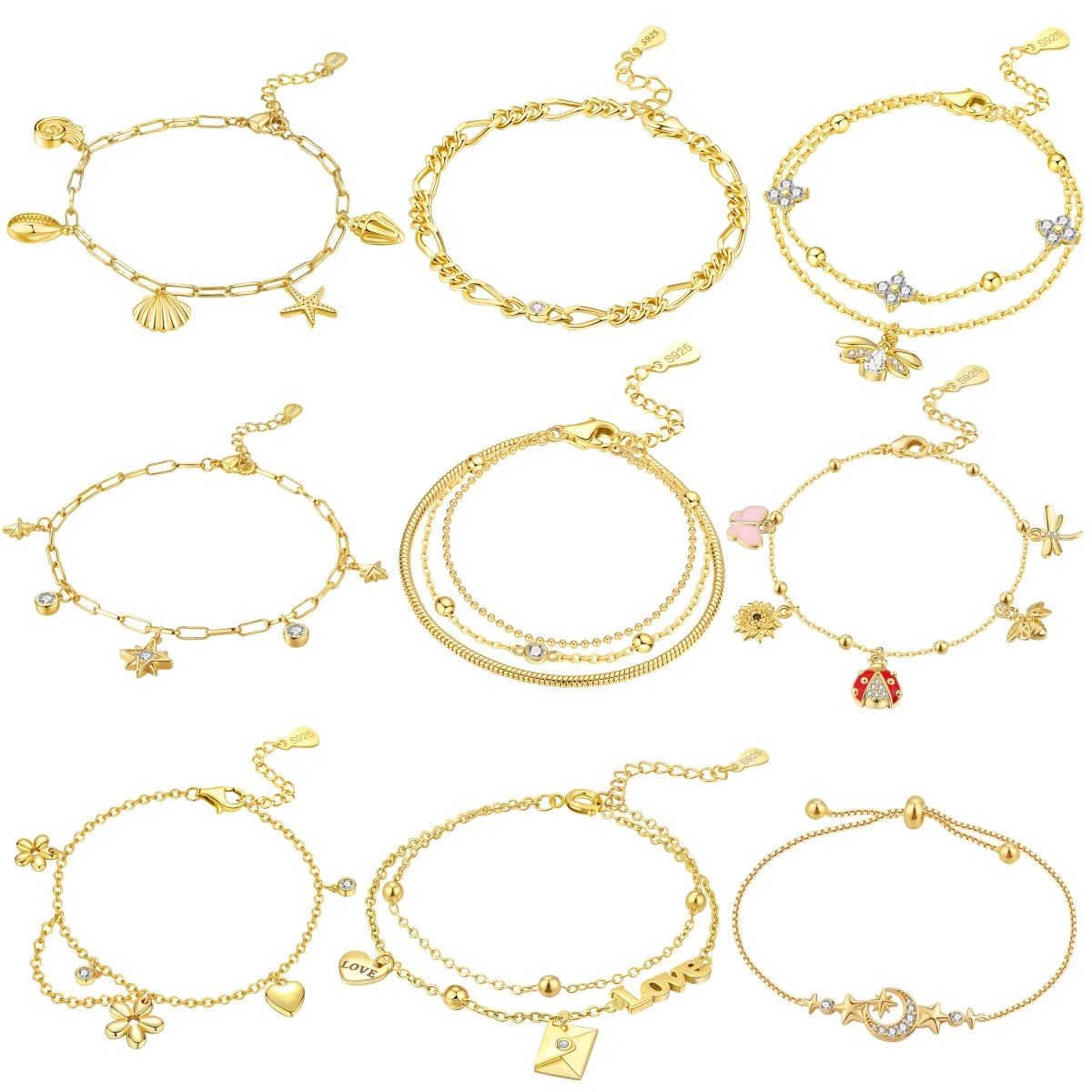 Aria 18K Gold Plated Charm Bracelet