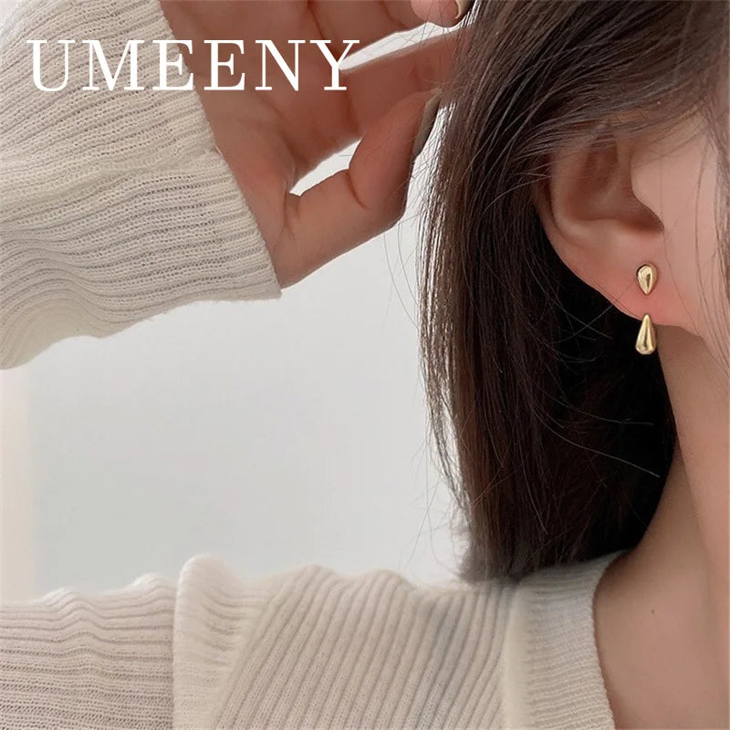 Charm 925 Sterling Silver / 18K Gold Simple Teardrop Earrings