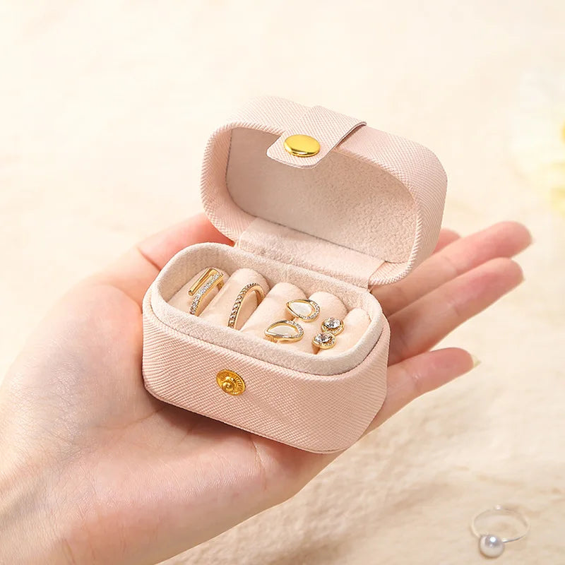 Portable Mini Jewelry Box Organizer Travel Ring Earrings Holder Jewelry