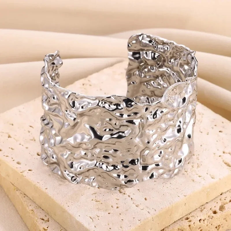 The Muse Hammered Gold Cuff