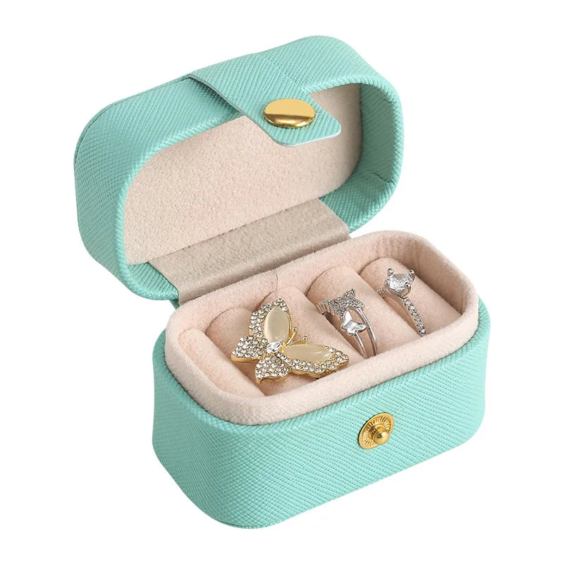 Portable Mini Jewelry Box Organizer Travel Ring Earrings Holder Jewelry