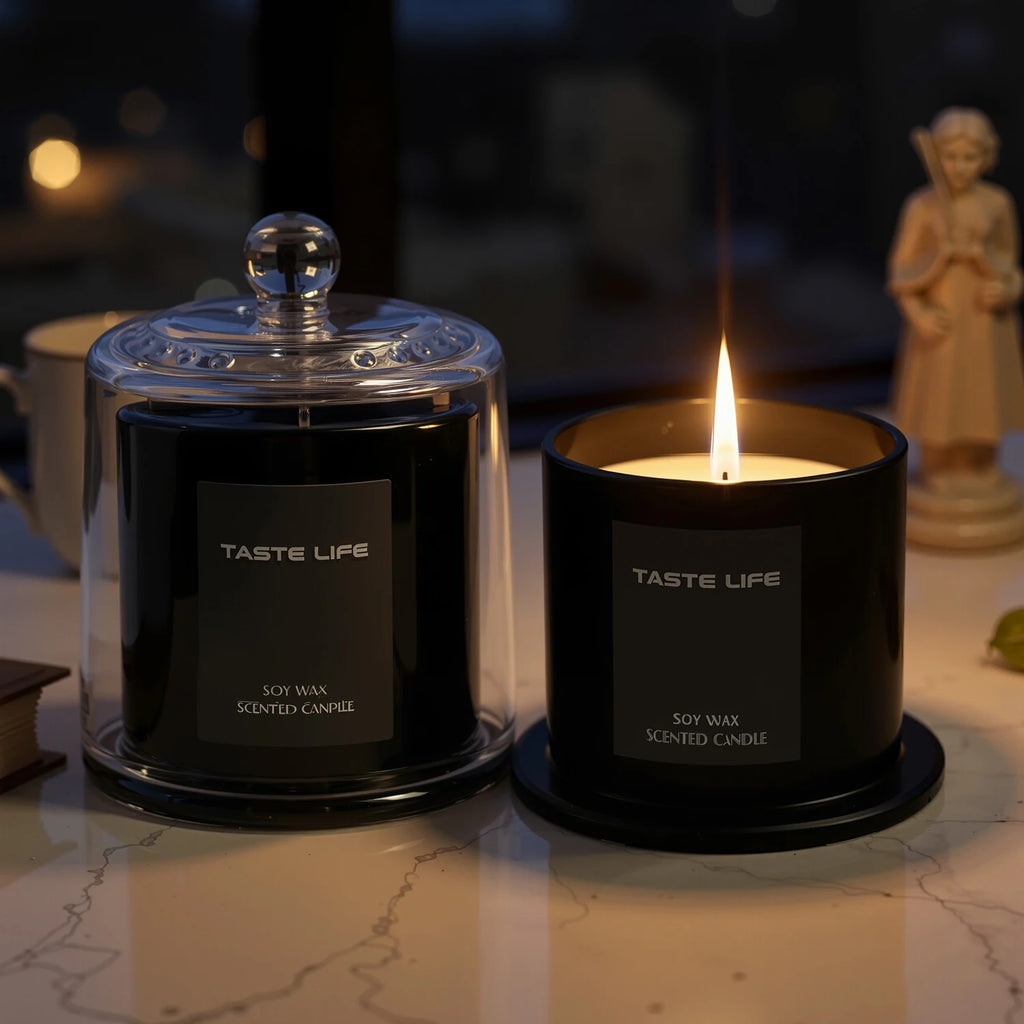 Luxe Soy Candle with Glass Cloche
