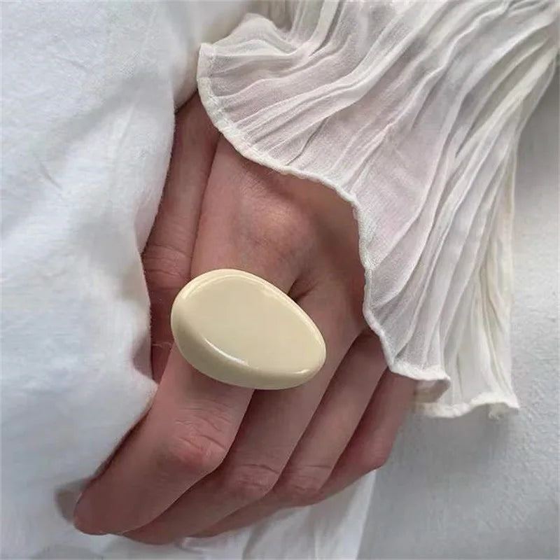 HANGZHI Irregular Wide Large Chunky Rings