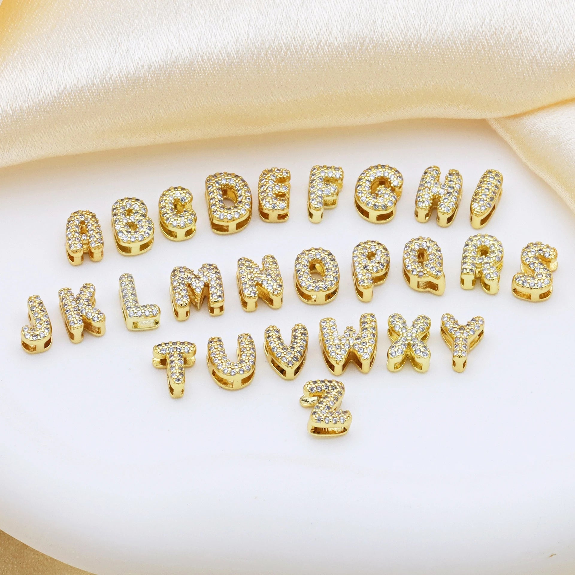 Custom Crystal Bubble Letter Necklace