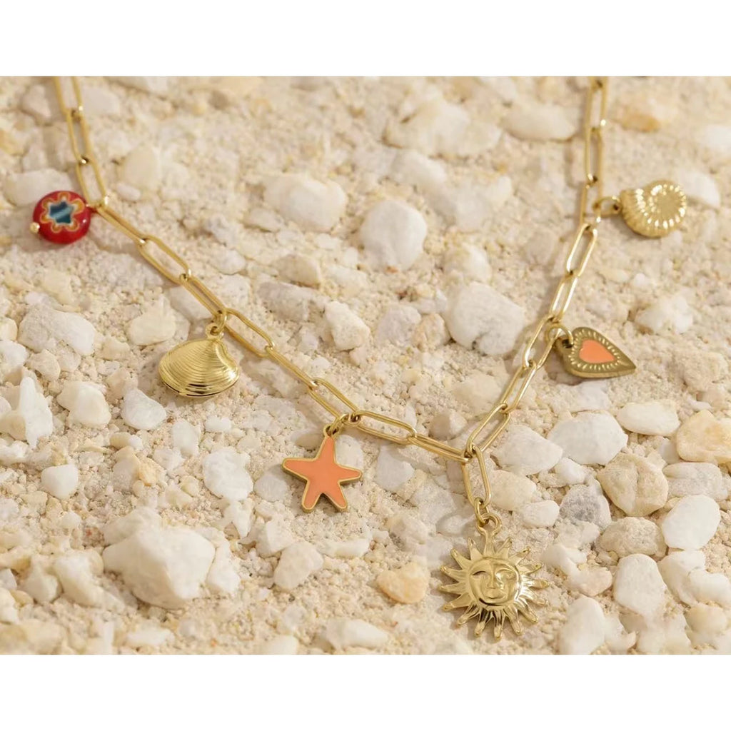 YACHAN Ocean Series Stainless Steel Charms Necklace