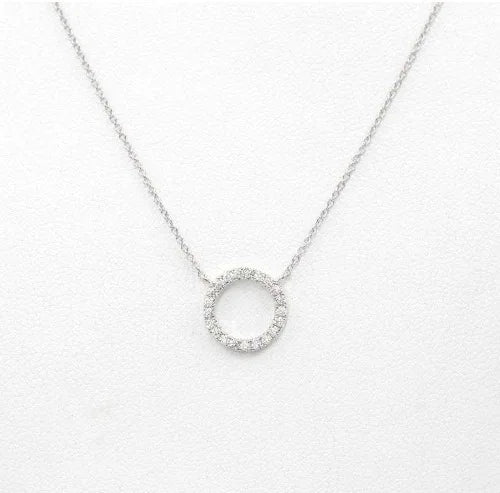Trend Elegant Jewelry Simple Crystal Circle Pendant Necklace Golden Color