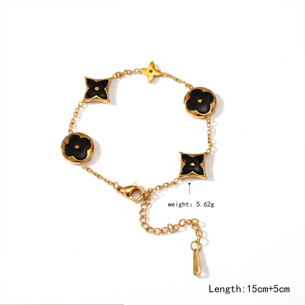 Pulsera Trébol Noir 18k