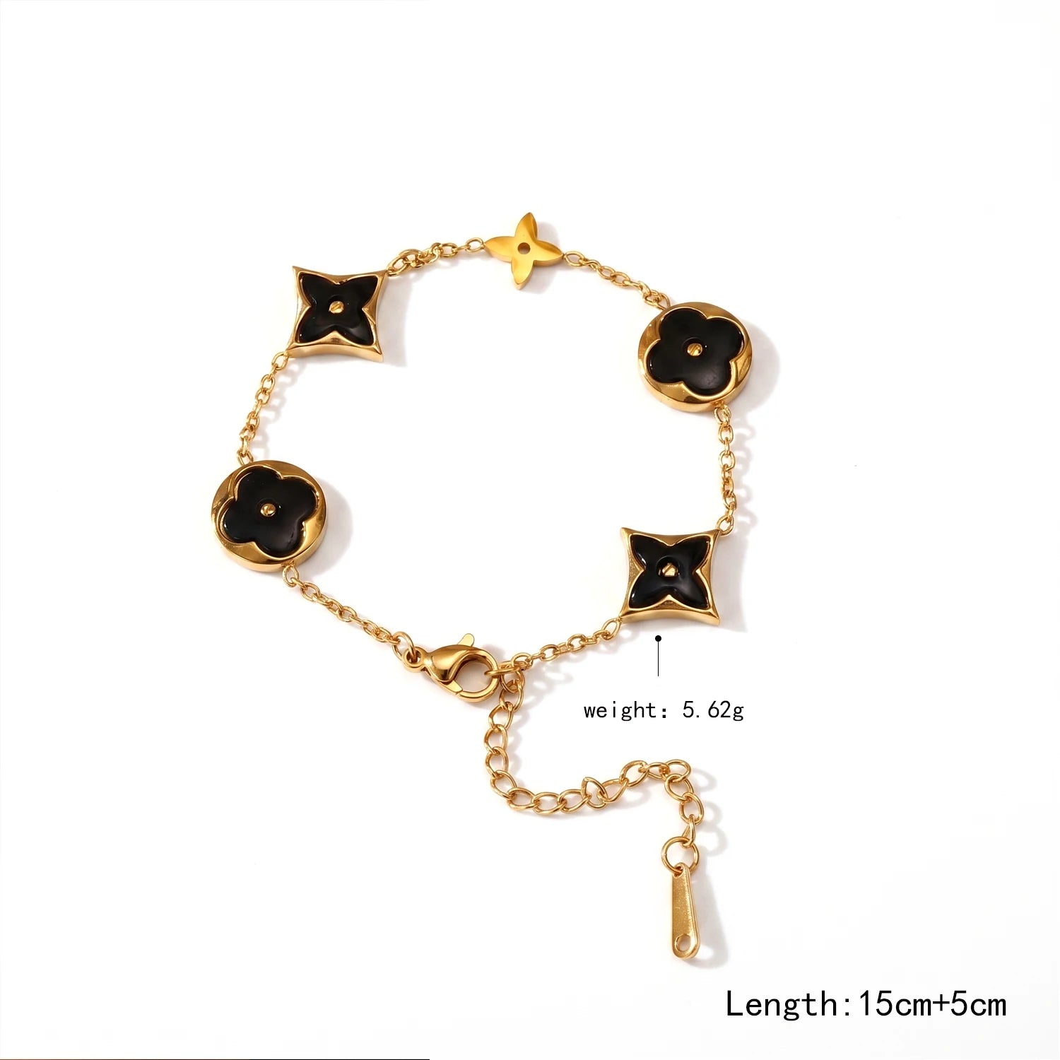 Pulsera Trébol Noir 18k