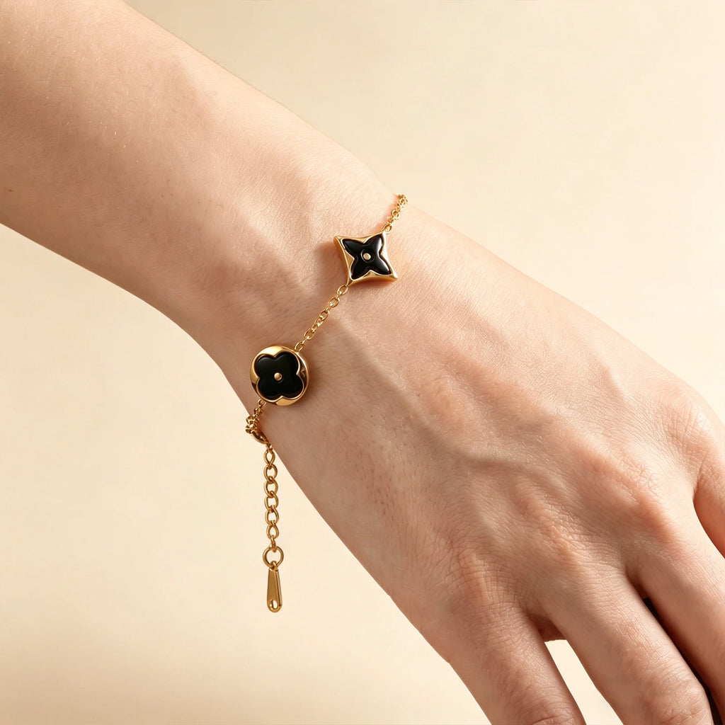 Pulsera Trébol Noir 18k