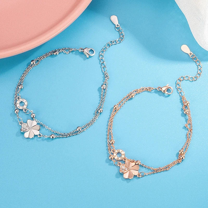 Amour Clover Silver Bracelet