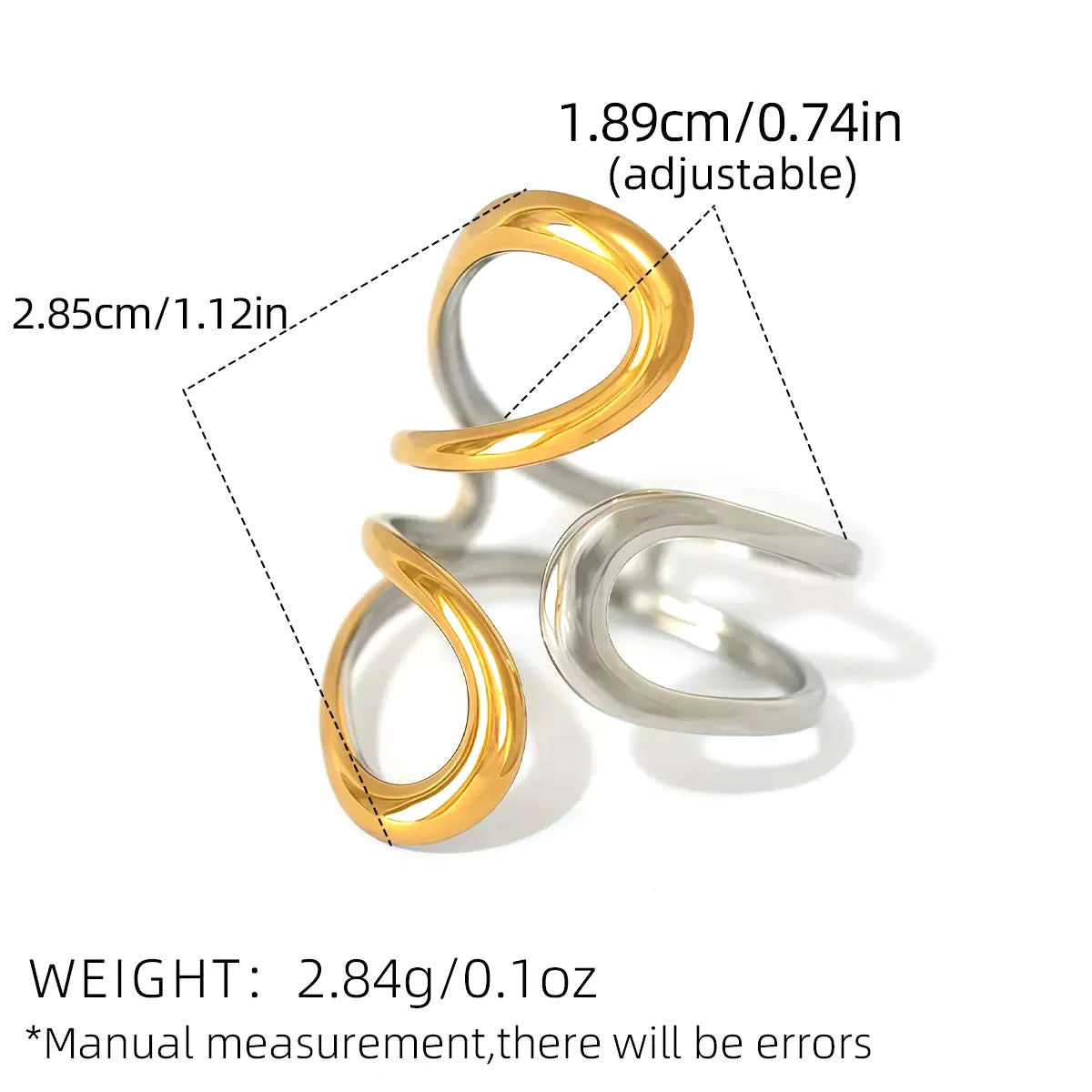18k Gold Plated Artisan Wave Ring