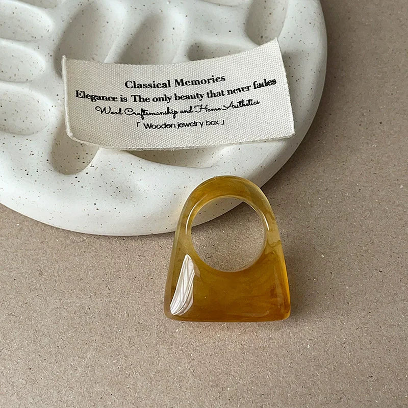 HANGZHI Irregular Wide Large Chunky Rings