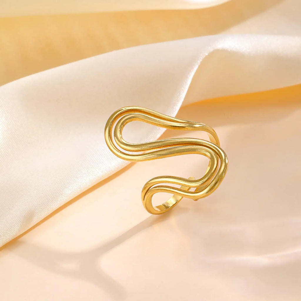 Ring 18k Gold Plated Stylish Open