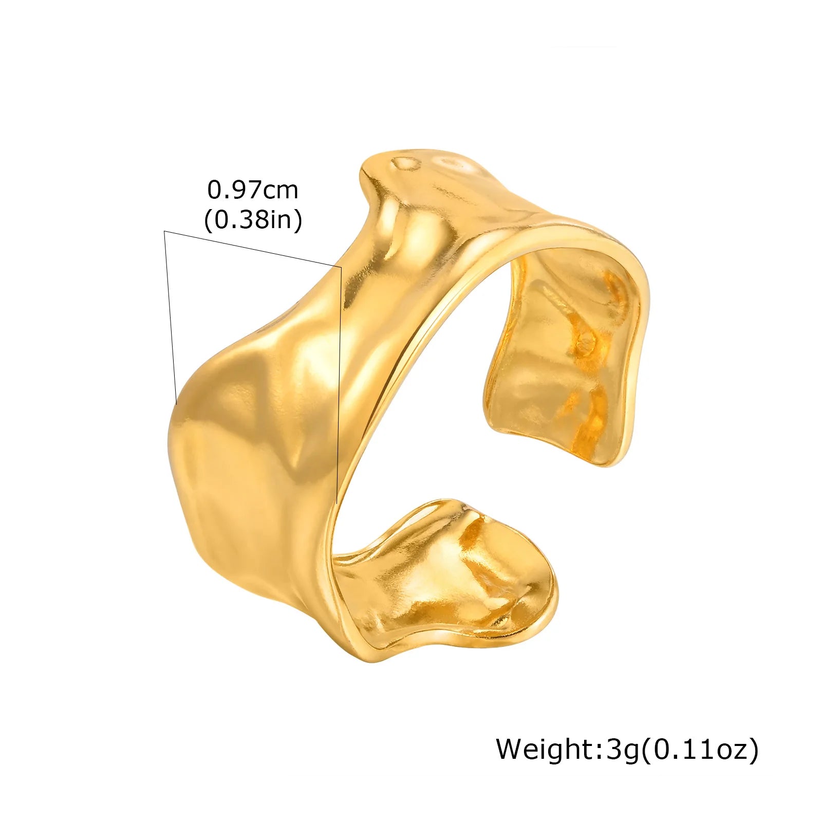 Ring 18k Gold Plated Stylish Open