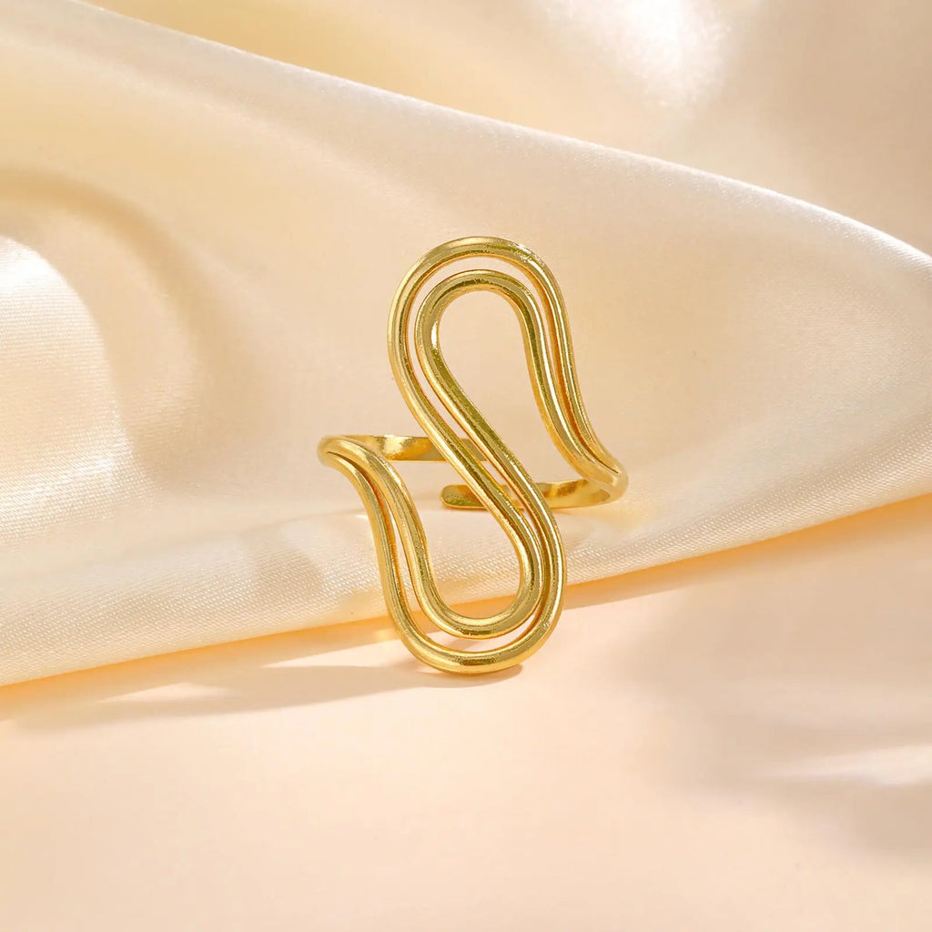 Ring 18k Gold Plated Stylish Open