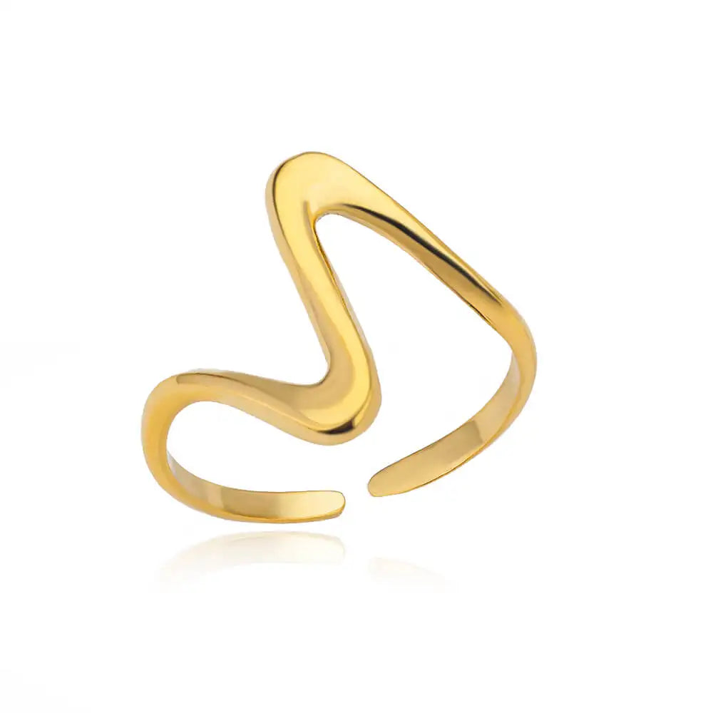 Stainless Steel Rings Open Gold Color