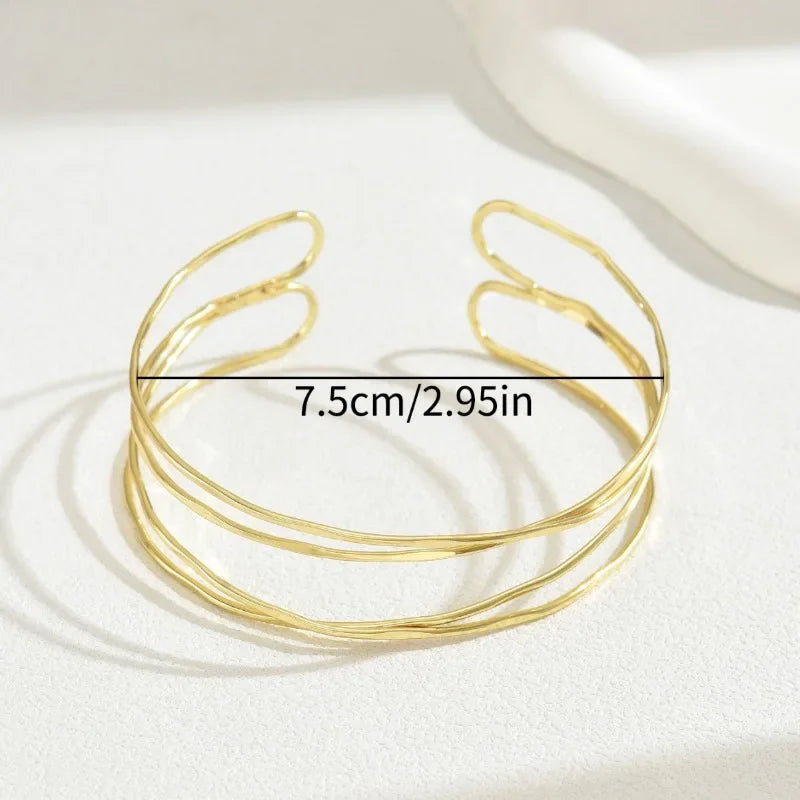 Geometric Multi-Layer Arm Cuff Bracelet
