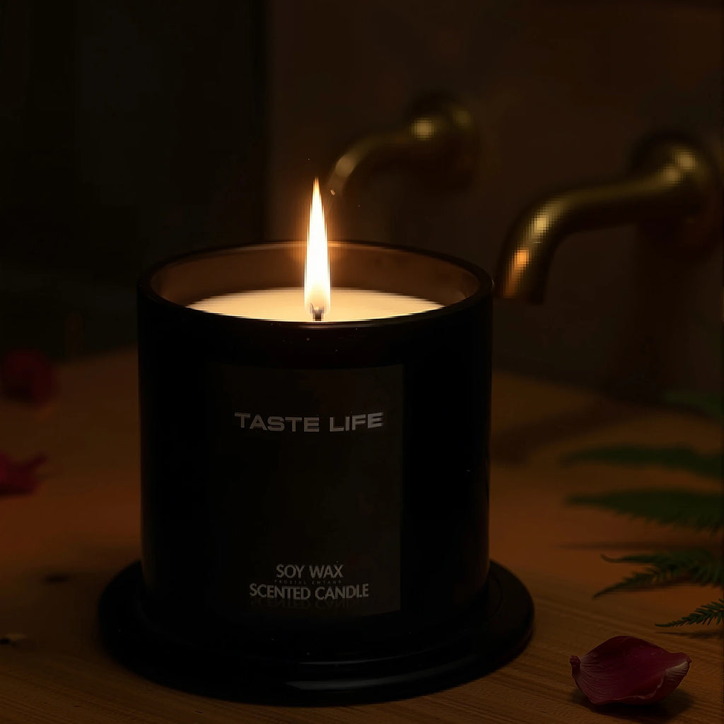 Luxe Soy Candle with Glass Cloche