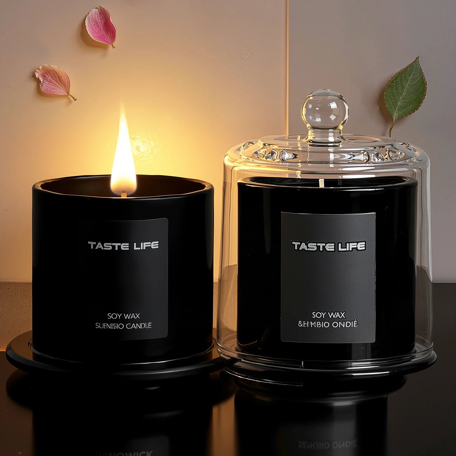 Luxe Soy Candle with Glass Cloche