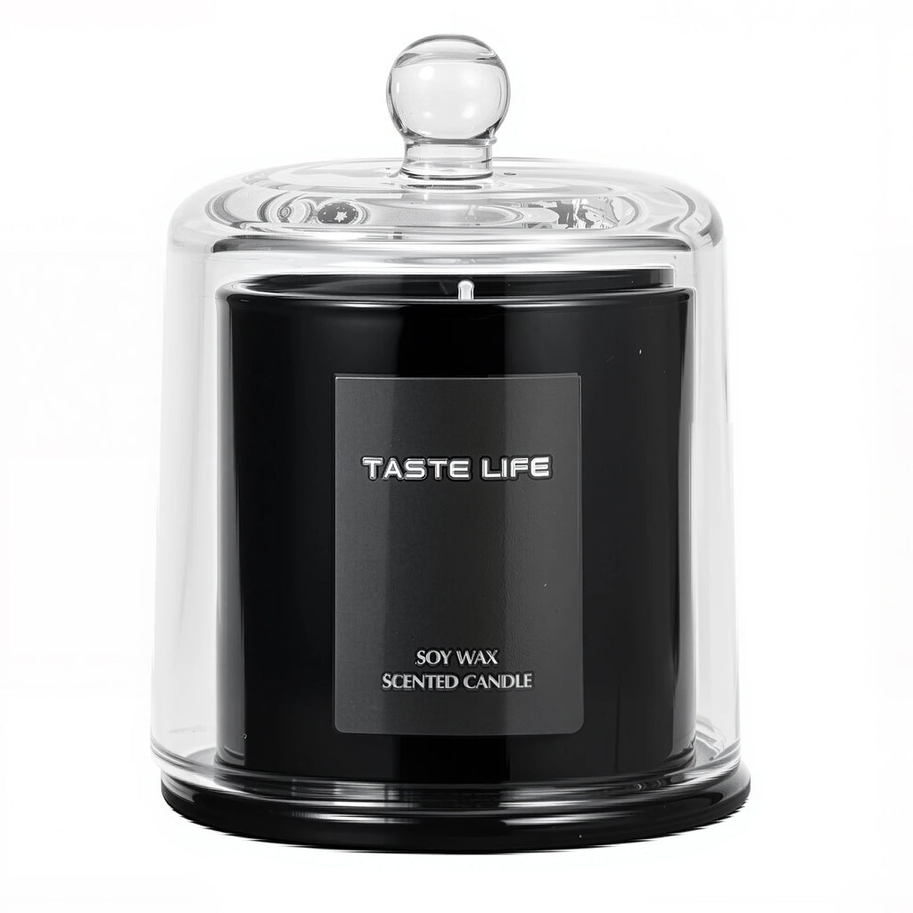 Luxe Soy Candle with Glass Cloche