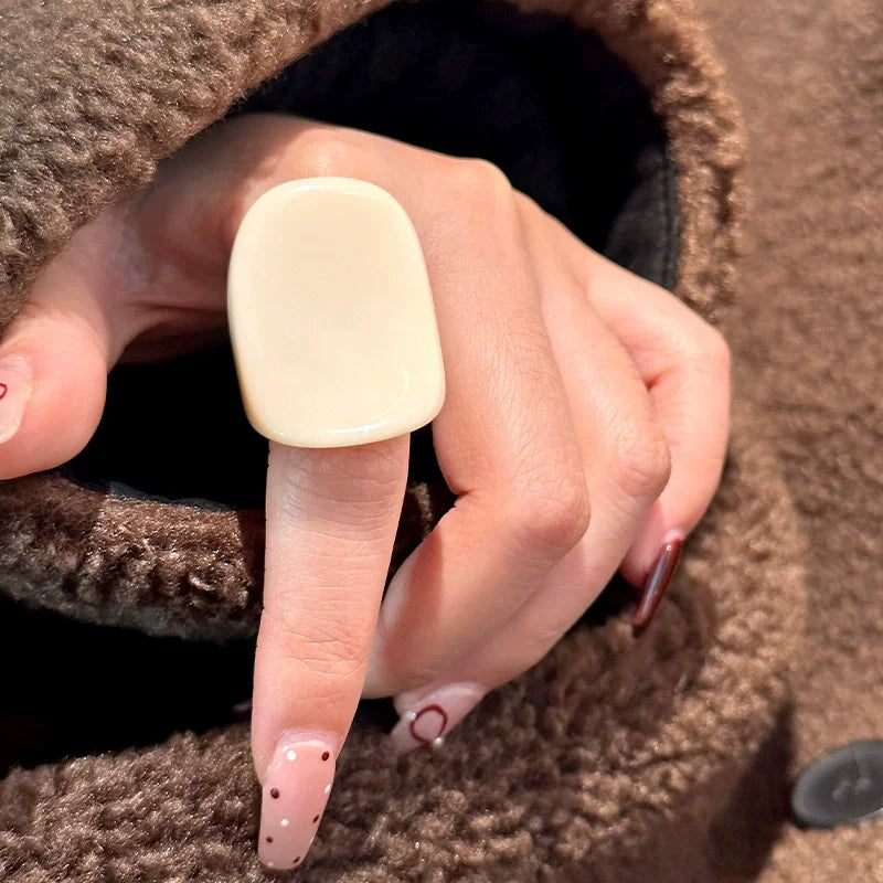 HANGZHI Irregular Wide Large Chunky Rings