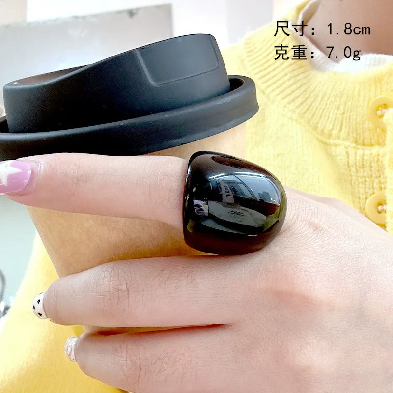 HANGZHI Irregular Wide Large Chunky Rings