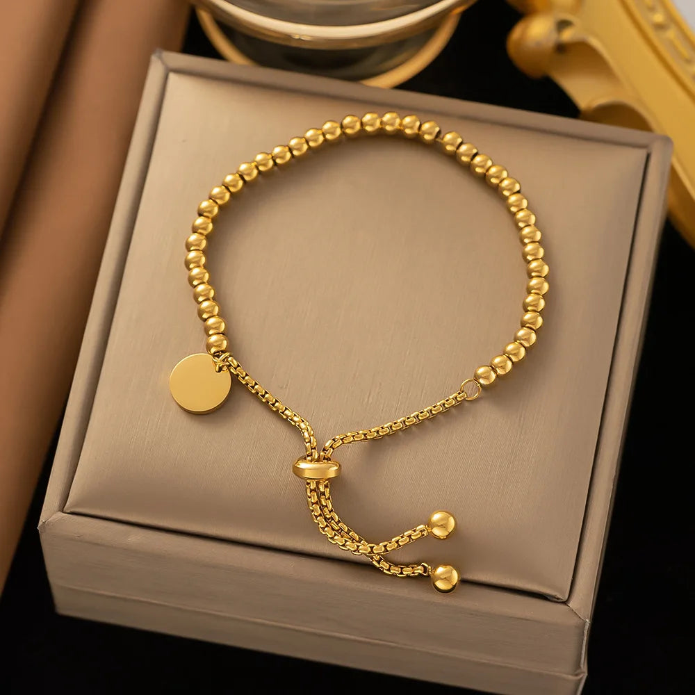 Golden Orb Adjustable Bracelet