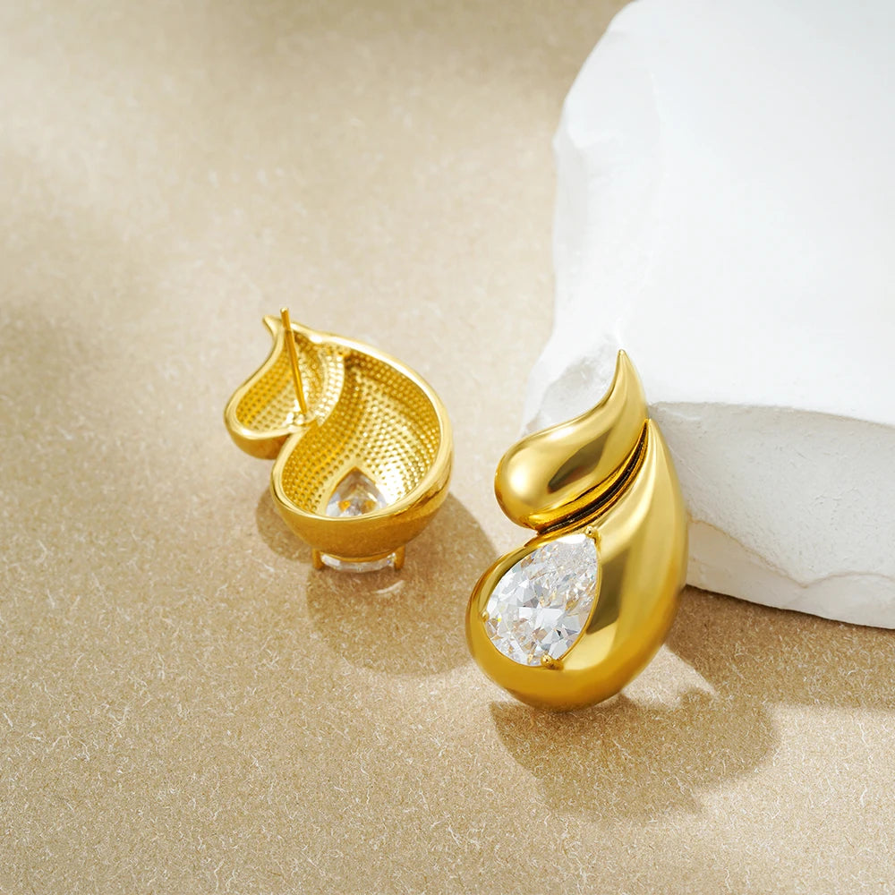 Bold Crystal Teardrop Studs
