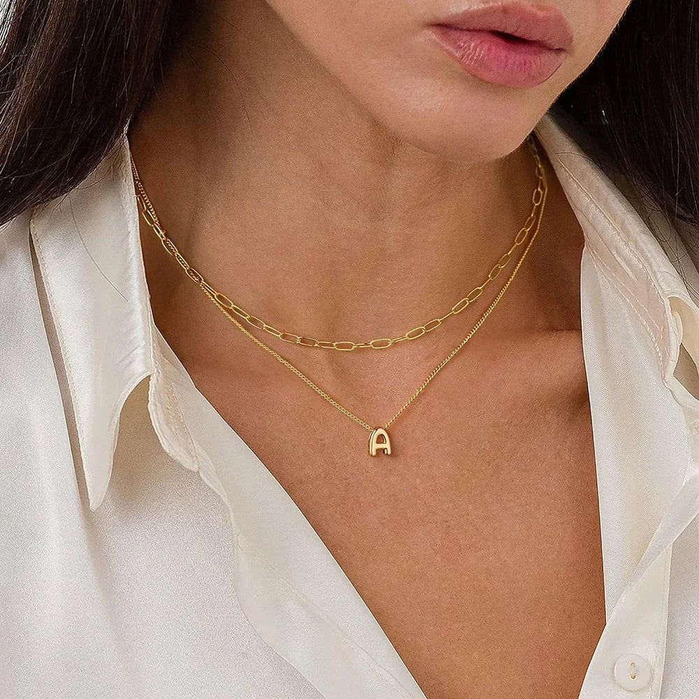 Custom Bubble Letter Necklace