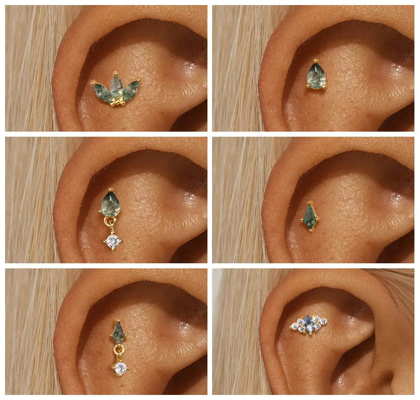 Emerald-Cut Drop Earrings in 14K Gold Over Sterling Silve