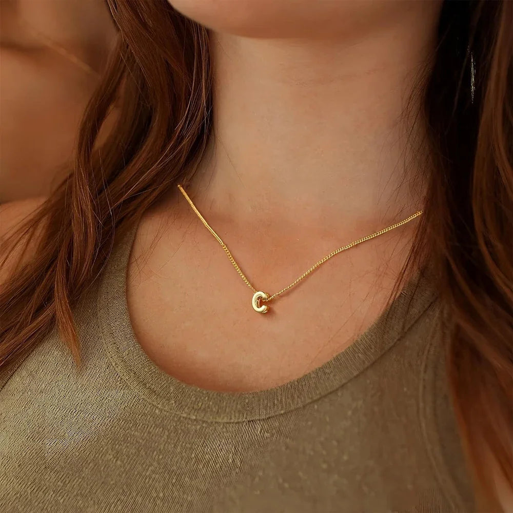 Custom Bubble Letter Necklace