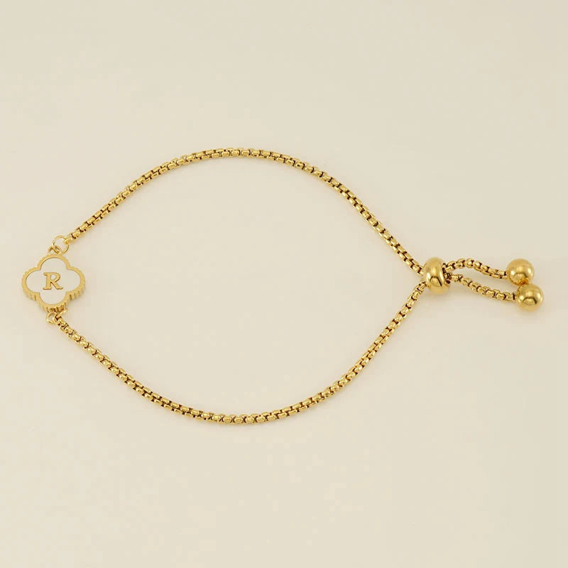Trèfle Noir 18K Chain Bangle